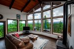 This home offers uninterrupted views of pristine forest